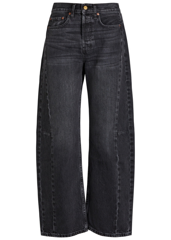 Photo: B Sides Slim Lasso Structured Barrel-leg Jeans Black