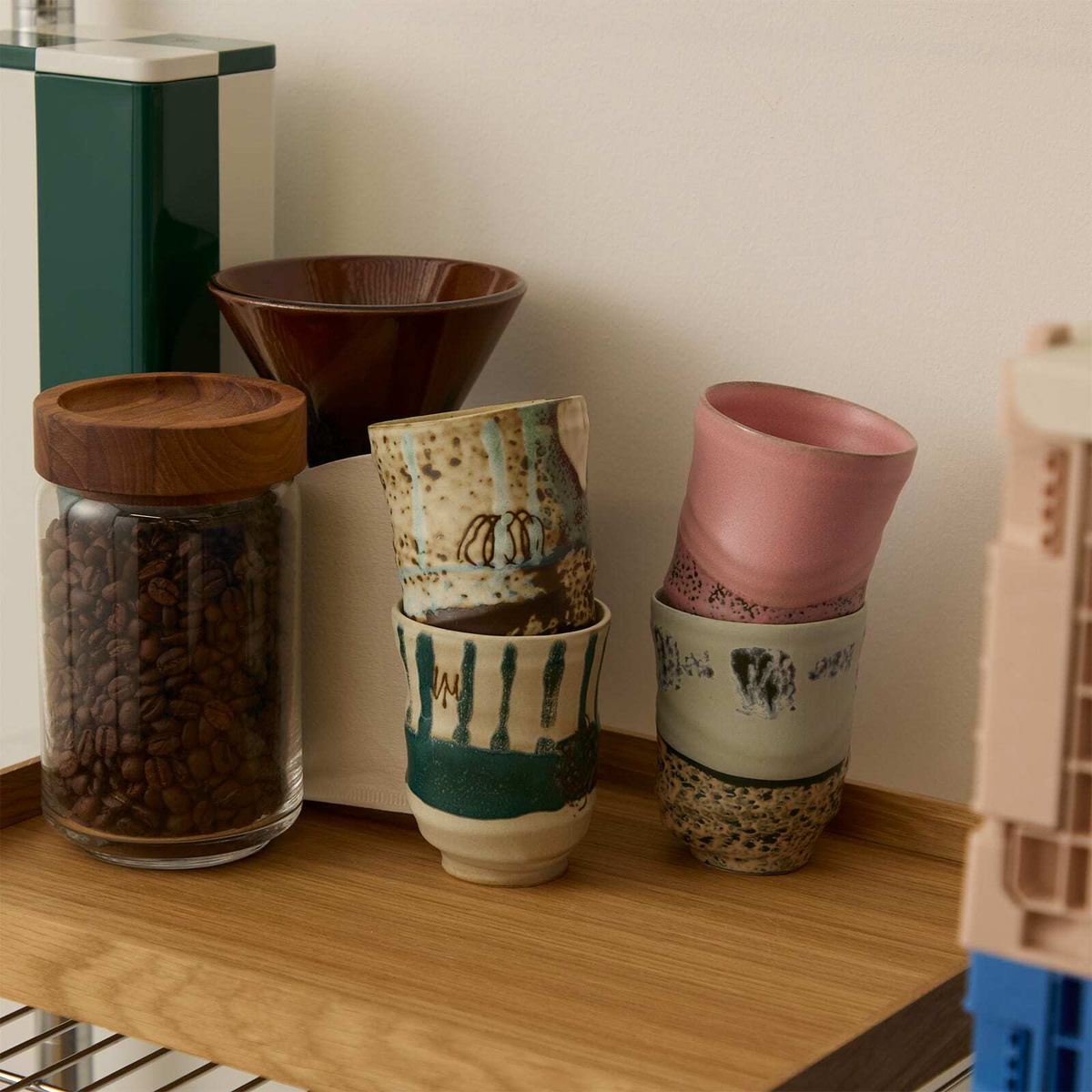 HKliving Artist Ceramics Coffee Mugs - Set of 4 in Multi 