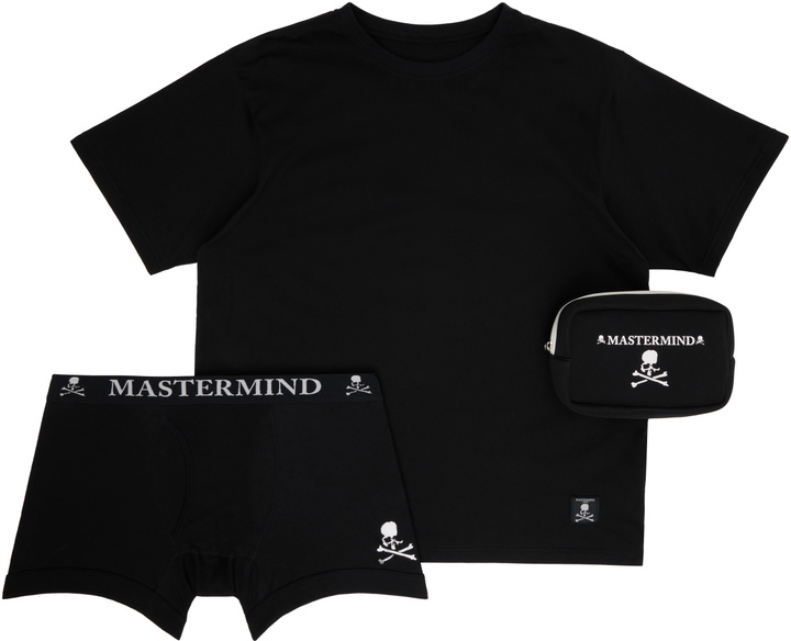 Photo: MASTERMIND WORLD Black MW T-shirt & Boxer Briefs Set