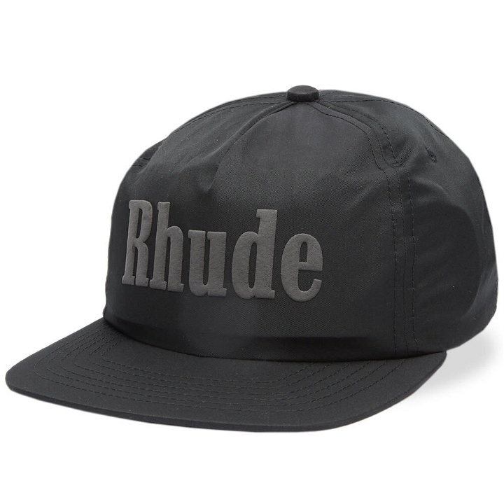 Photo: Rhude Men's Satin Logo Cap in Black