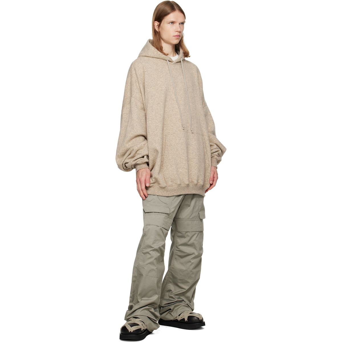 Rick Owens Beige Tower Hun Hoodie