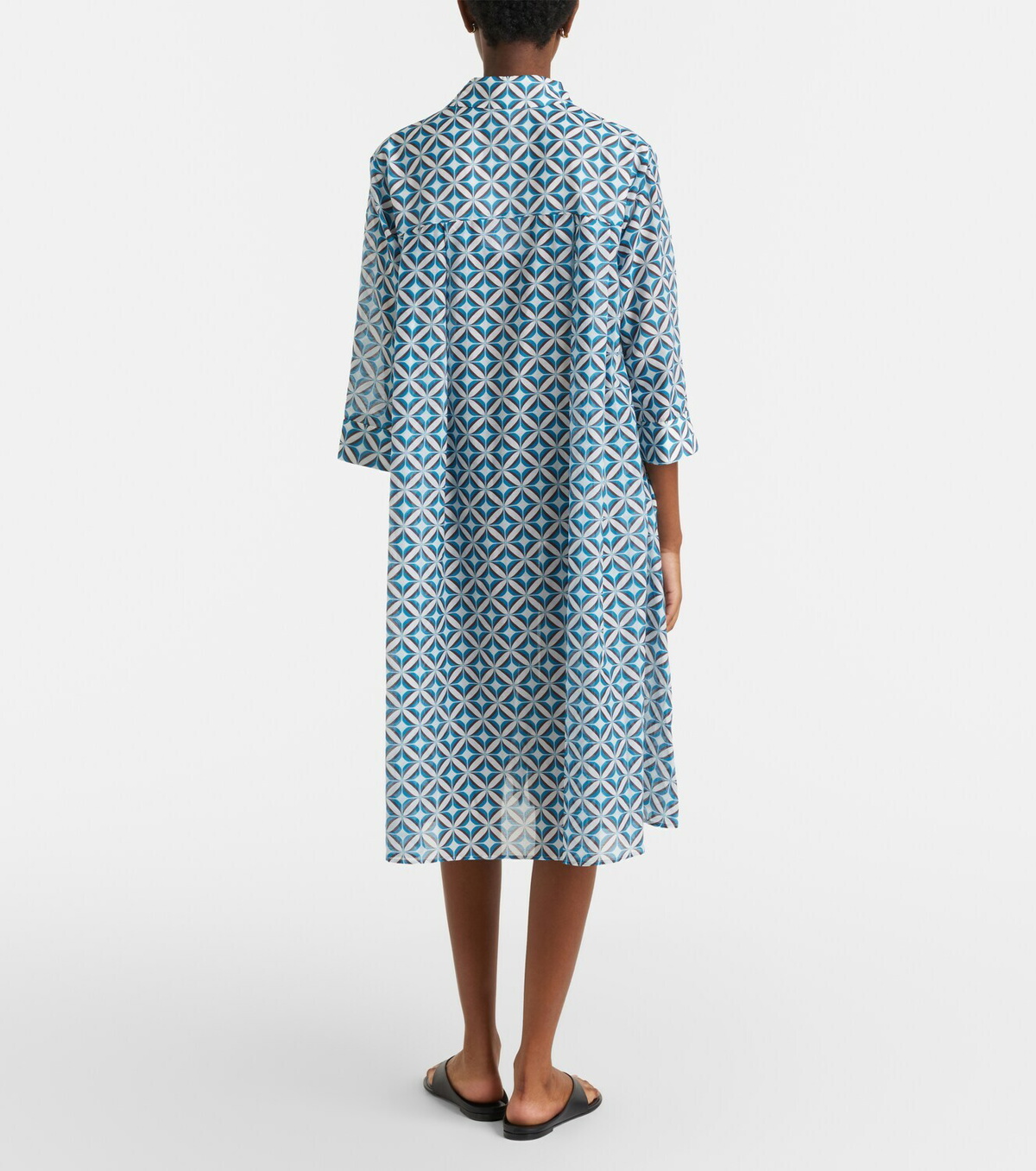Max Mara Steppa printed cotton and silk midi dress