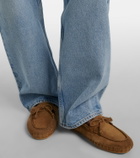 Le Monde Béryl Driver embroidered suede loafers