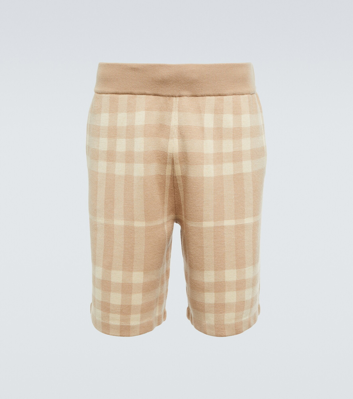 Burberry - Burberry Check wool and silk biker shorts