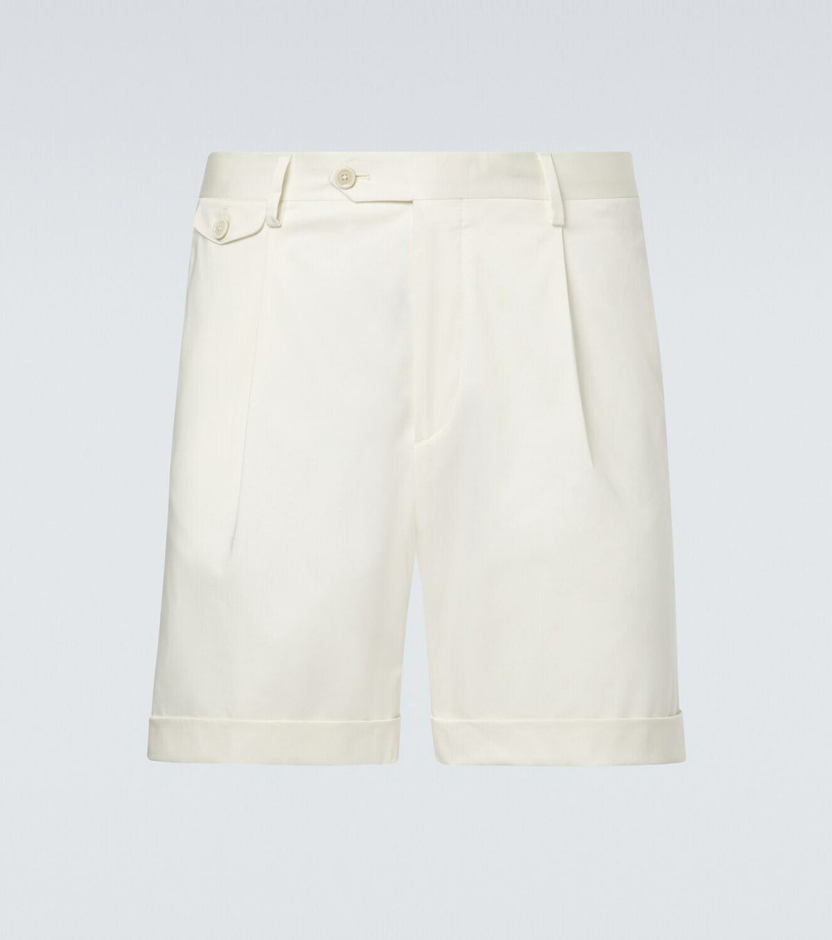 Lardini Pleated cotton-blend Bermuda shorts
