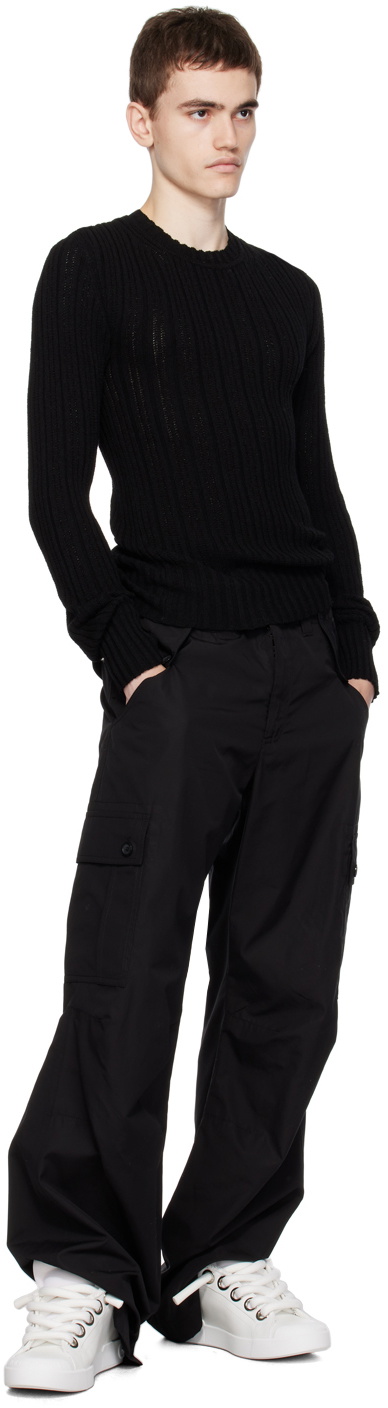 Dolce & Gabbana Black Plaque Cargo Pants