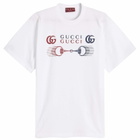 Gucci Men's Motocross Logo T-Shirt in White