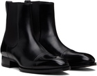 TOM FORD Black Burnished Leather Edgar Chelsea Boots