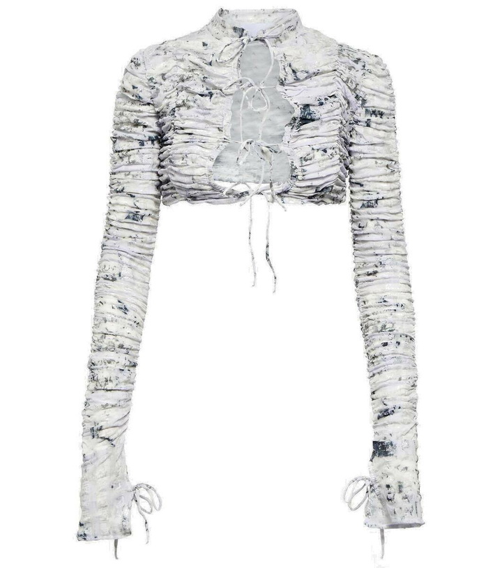 Photo: Roberta Einer Tie-front printed cropped cardigan
