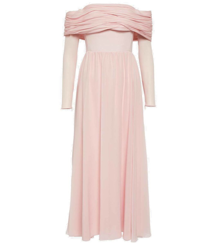 Photo: Giambattista Valli Off-shoulder silk georgette gown
