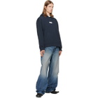 MM6 Maison Margiela Navy Unbrushed Cotton Hoodie