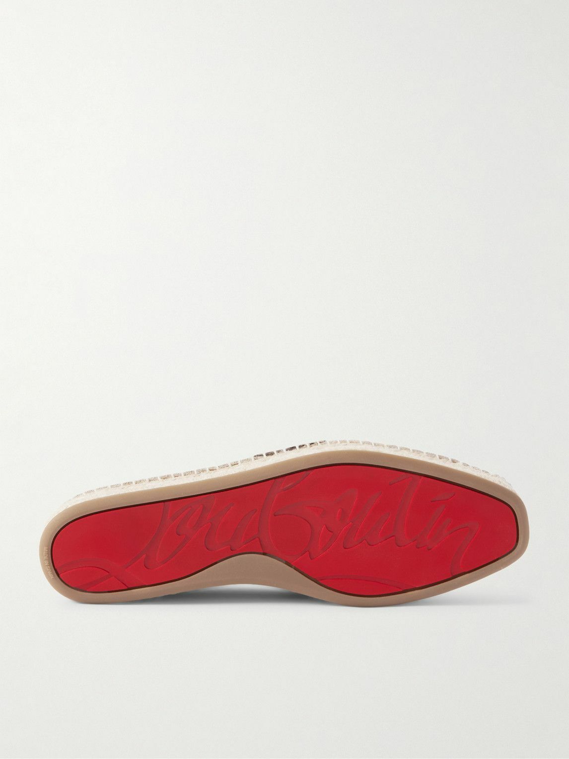 Christian Louboutin - Alfarica Logo-Embellished Leather and Grosgrain-Trimmed Suede Espadrilles - Neutrals