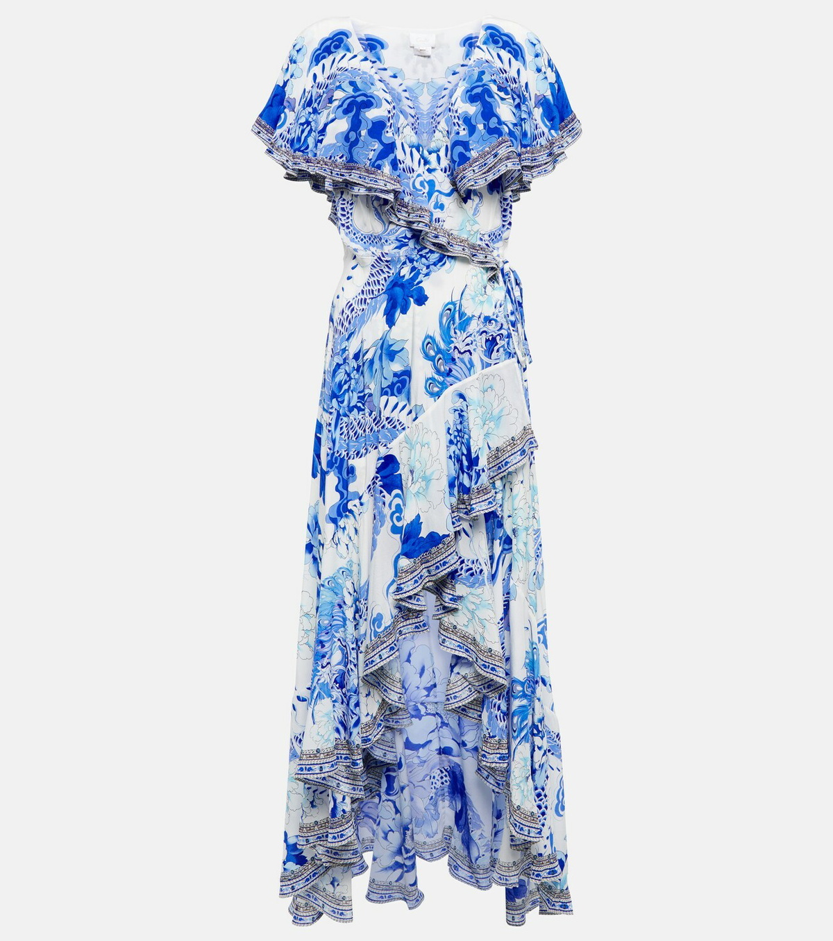 camilla frill sleeve long dress Camilla Frill Sleeve Maxi Dress in In A Flutter