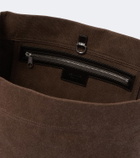 Lemaire Belted leather-trimmed canvas tote bag