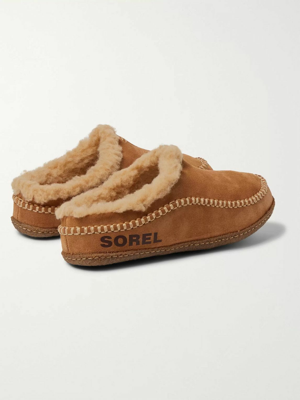 Sorel - Falcon Ridge II Fleece-Lined Suede Slippers - Neutrals