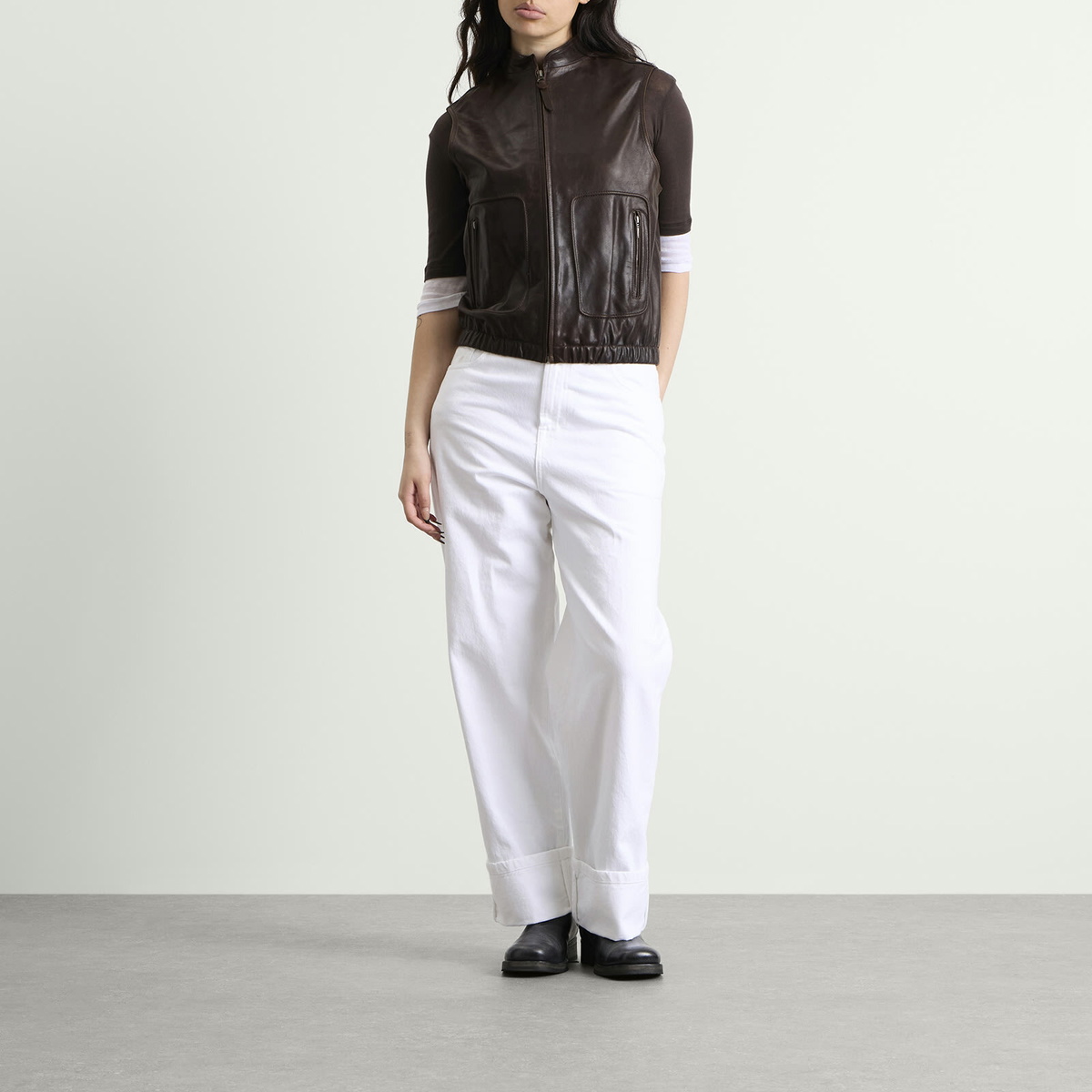 Nothing Written Women's Heritage Leather Vest in Dark Mocha