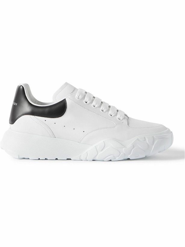 Photo: Alexander McQueen - Court Exaggerated-Sole Leather Sneakers - White