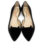 Charlotte Olympia Black Velvet Kitty DOrsay Flats
