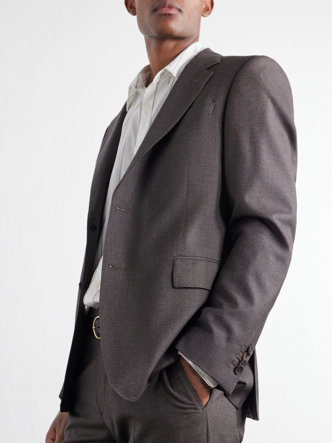 Mr P. - Luxe Wool and Silk-Blend Suit Jacket - Brown