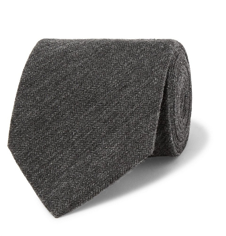 Photo: Dunhill - Herringbone Cashmere and Mulberry Silk-Blend Tie - Men - Charcoal