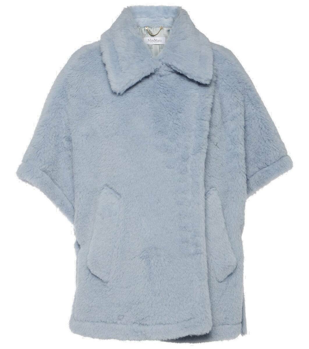 Max Mara Women's Alpaca and Virgin Wool Fur Cape Beige