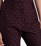 Etro Floral jacquard wool and cotton flared pants