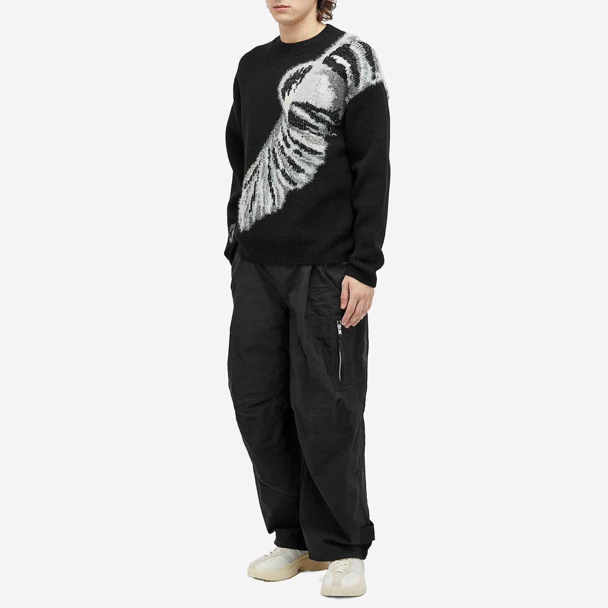 Y-3　「U TECH KNIT CREW SWEATER」 Sweaters Y-3 Graphic Knit Crew Sweatshirt UNISEX Black