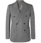 Kingsman - Grey Slim-Fit Double-Breasted Herringbone Wool and Cashmere-Blend Suit Jacket - Gray