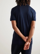 Orlebar Brown - Dominic Striped Cotton-Blend Polo Shirt - Blue