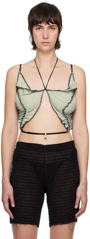 Photo: Ester Manas Green Ruched Tank Top
