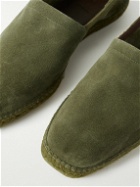 TOM FORD - Barnes Collapsible-Heel Suede Espadrilles - Green