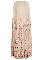 Bernadette Minnie Cape-effect Crepe Maxi Dress Beige