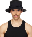 YOHJI YAMAMOTO Black Gabardine Drape Hat