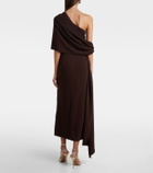 Marmar Halim Draped one-shoulder crêpe corset dress