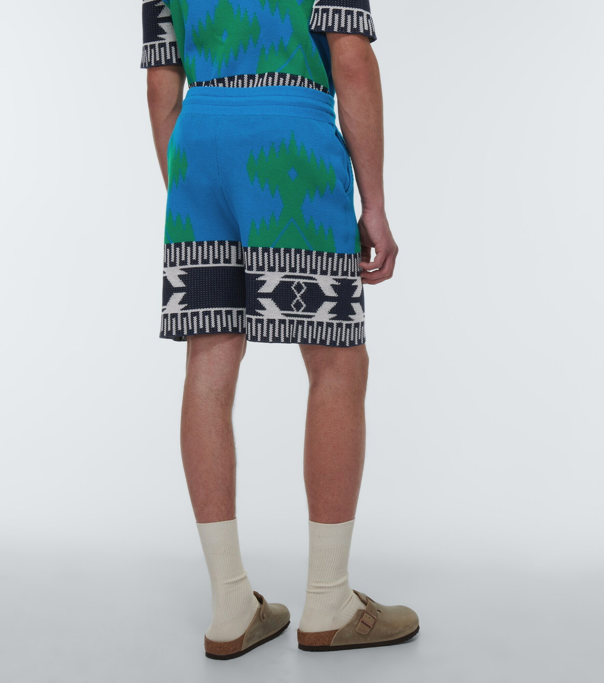 Alanui - Cotton Piquet Icon jacquard shorts