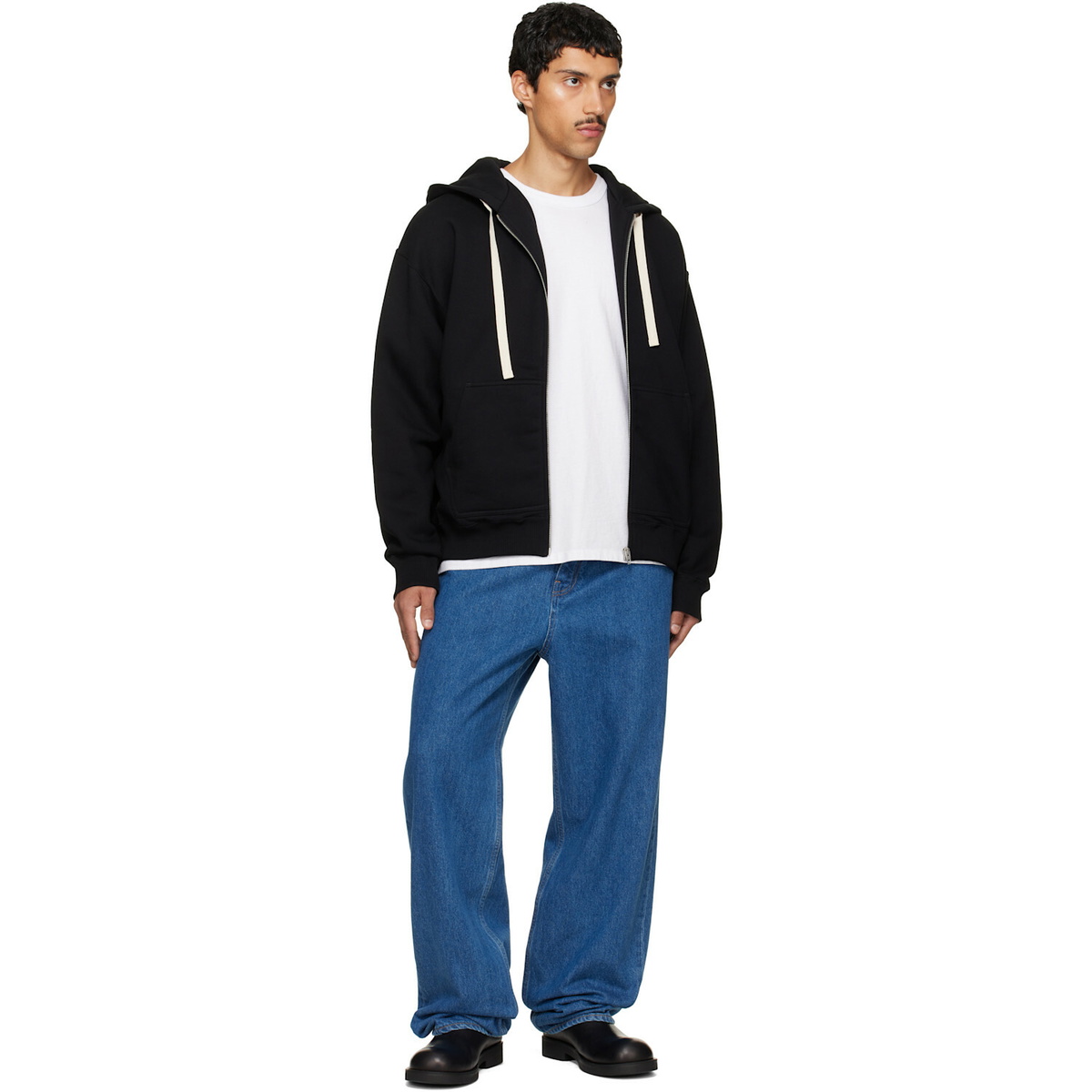Jil Sander Black Zip Hoodie