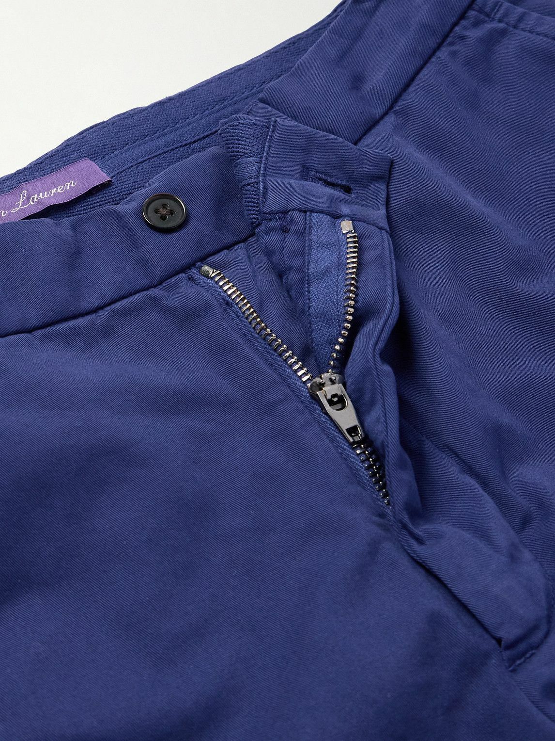 Ralph Lauren Purple label - Slim-Fit Straight-Leg Garment-Dyed Cotton-Blend Twill Shorts - Blue