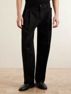 Dolce&Gabbana - Pleated Cotton Trousers - Black