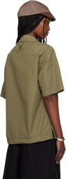Stone Island Khaki 1100026 Cotton Nylon Micro Ripstop Shirt