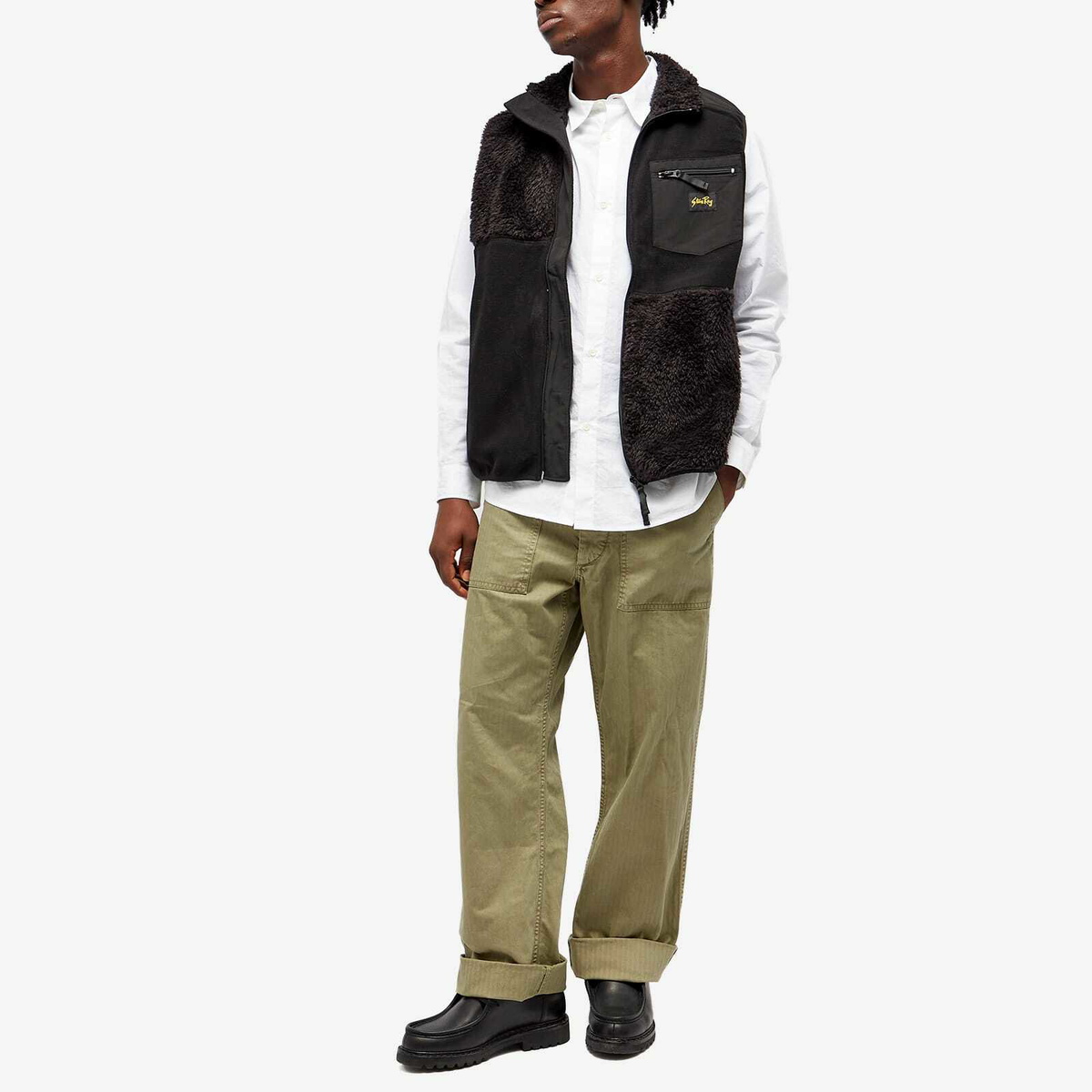 Stan Ray Men's Patchwork Fleece Vest in Black