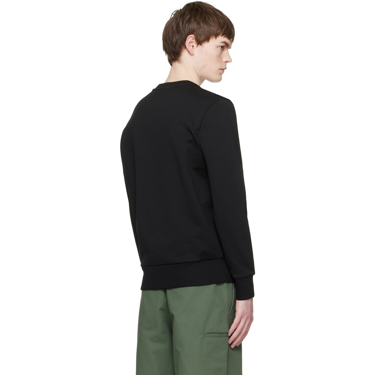 Moncler Black Logo Cotton Jersey Long Sleeve Sweatshirt