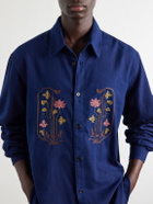 Kardo - Luis Embroidered Cotton Shirt - Blue