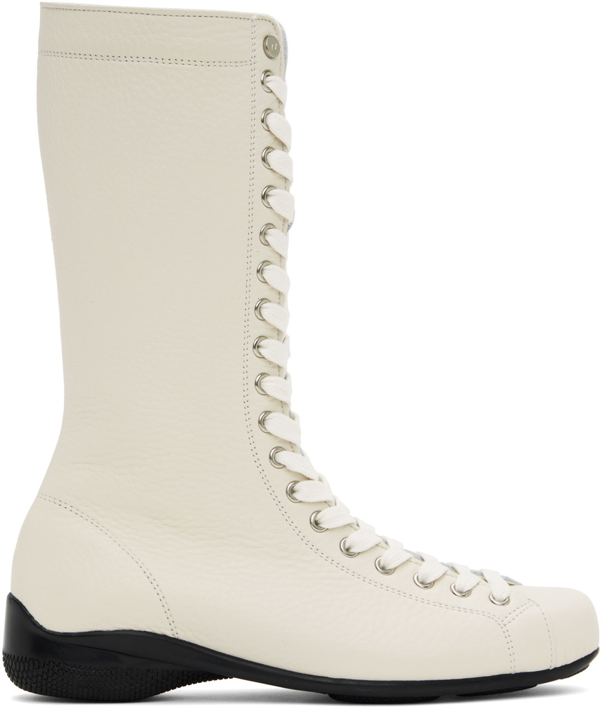 【関税込み】OPEN YY オフホワイト Lace Up Training ブーツ OPEN YY