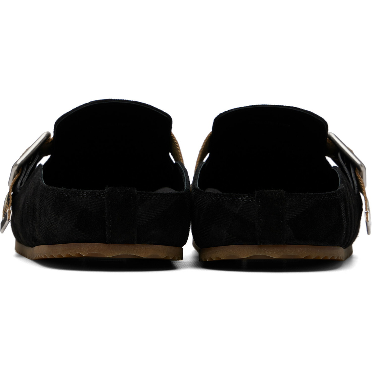 Burberry Black Check Suede Urchin Loafers
