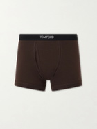 TOM FORD - Stretch Cotton-Blend Jersey Boxer Briefs - Brown