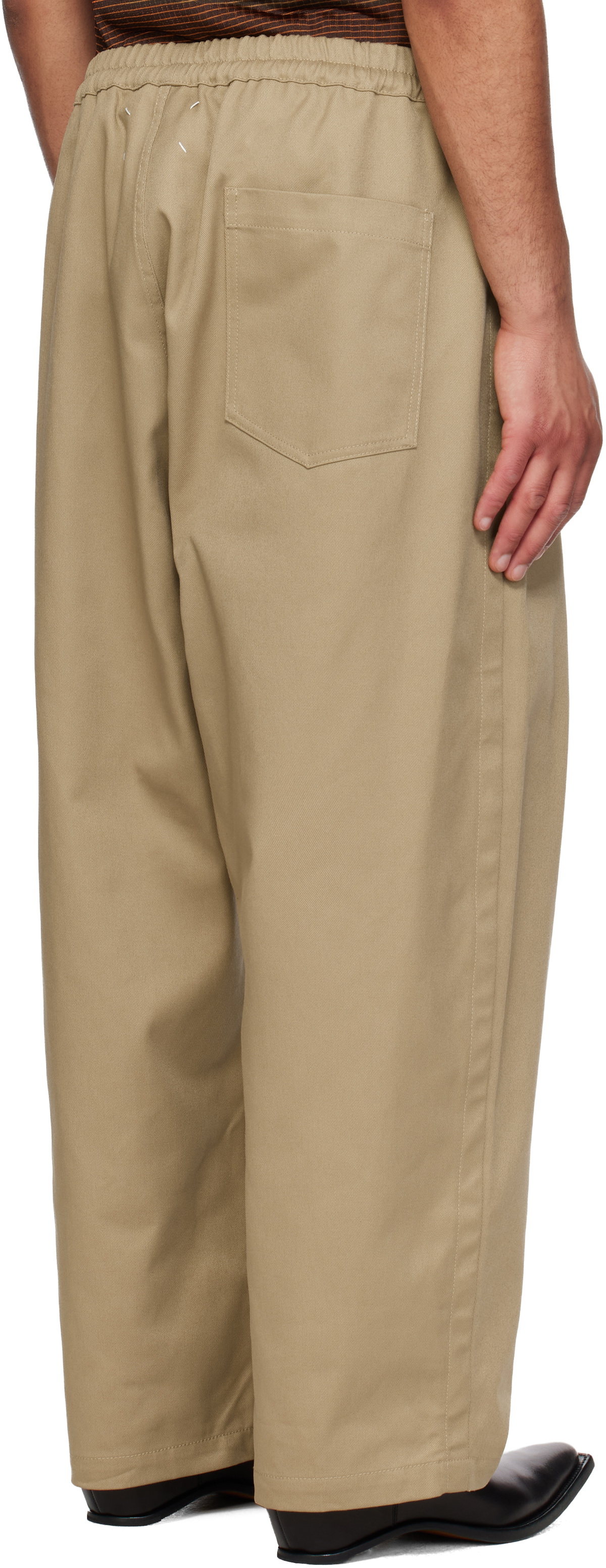 Maison Margiela Beige Dropped-Rise Trousers