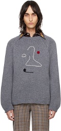 Bode Gray Doodle Sweater