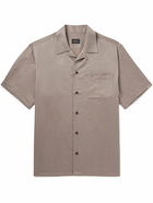 Brioni - Convertible-Collar Silk and Linen-Blend Shirt - Neutrals