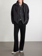 A.PRESSE - Convertible-Collar Silk and Linen-Blend Shirt - Black