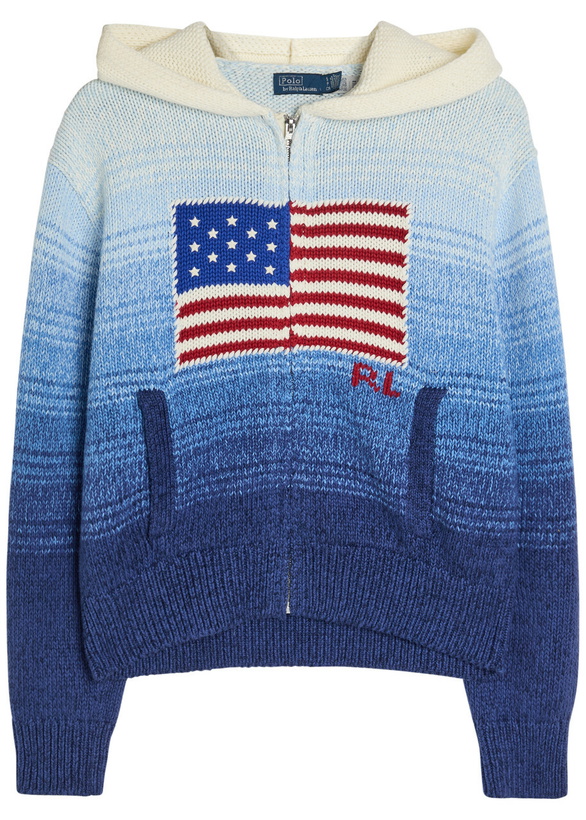 Photo: Polo Ralph Lauren Hooded Intarsia Cotton Jumper Navy